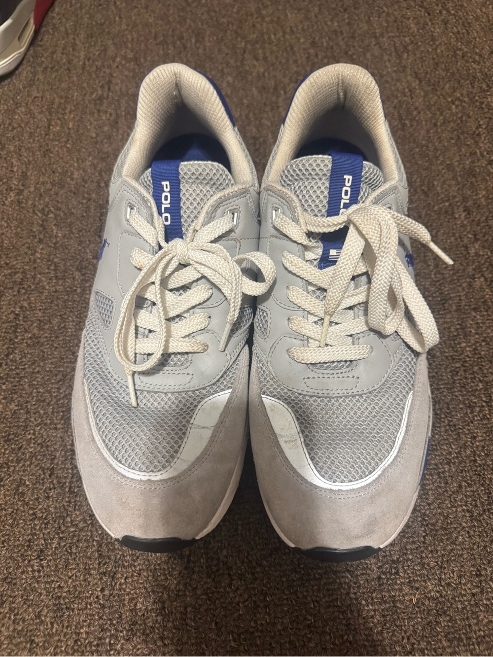 Polo by Ralph Lauren Gray and Blue Men's Athletic Sneakers